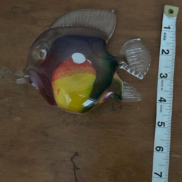 Jaros Glass Works Czech Art Glass Flounder Fish Hand Blown Fish - Picture 3 of 6